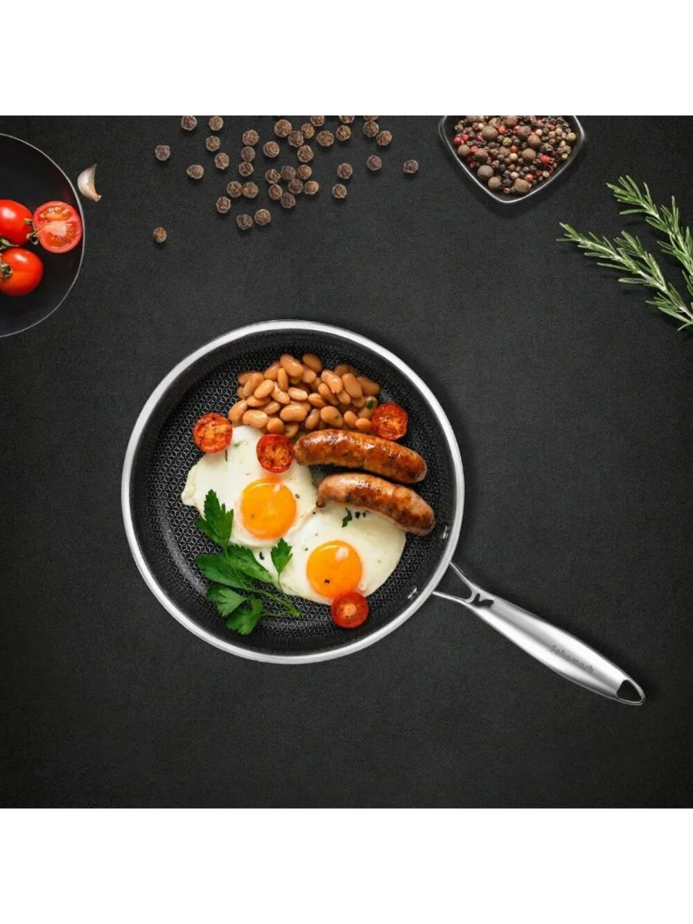 8-Inch Nonstick Hybrid Frying Pan - Induction Safe, Stainless Steel Cookware